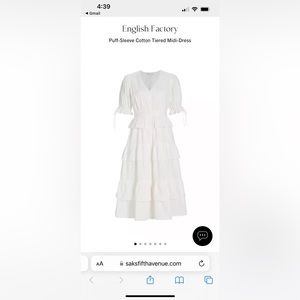 White tiered midi dress